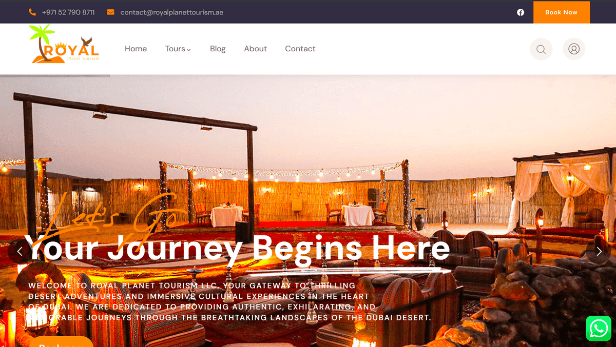 Royal Planet Tourism screenshot, project by Ahad Nawaz